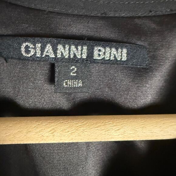 Gianni Bini Black Sequin Embellished Flutter Sleeve V-Neck A-Line Dress Size 2 - Picture 10 of 10